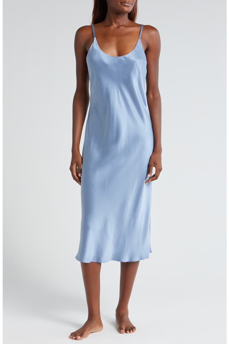 Washable Silk Slipdress Nightgown, Main, color, PASTORAL BLUE