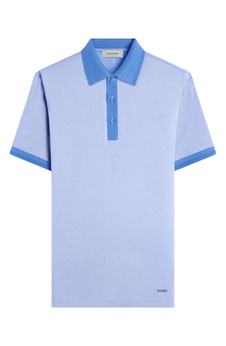 Bugatchi Tipped Cotton Piqué Polo, Alternate, color, Classic Blue