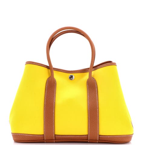 Garden Party Tote Toile and Leather 30