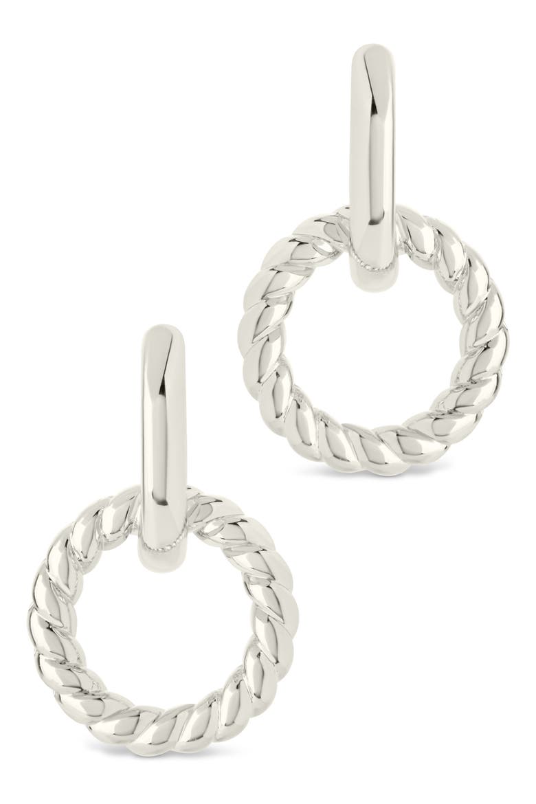 Levissa Circle Drop Huggie Hoop Earrings, Alternate, color, SILVER