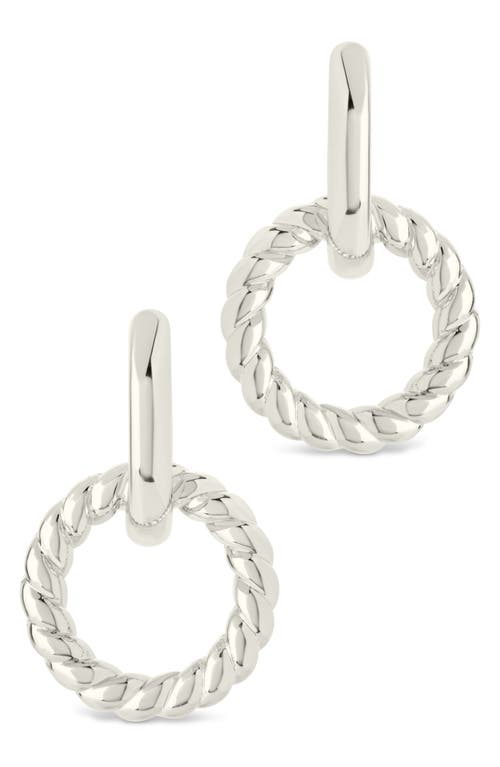 Sterling Forever Levissa Circle Drop Huggie Hoop Earrings