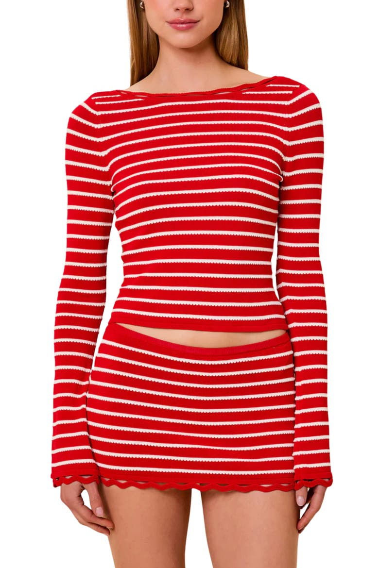 The Peneope Stripe Top, Main, color, LIPSTICK RED