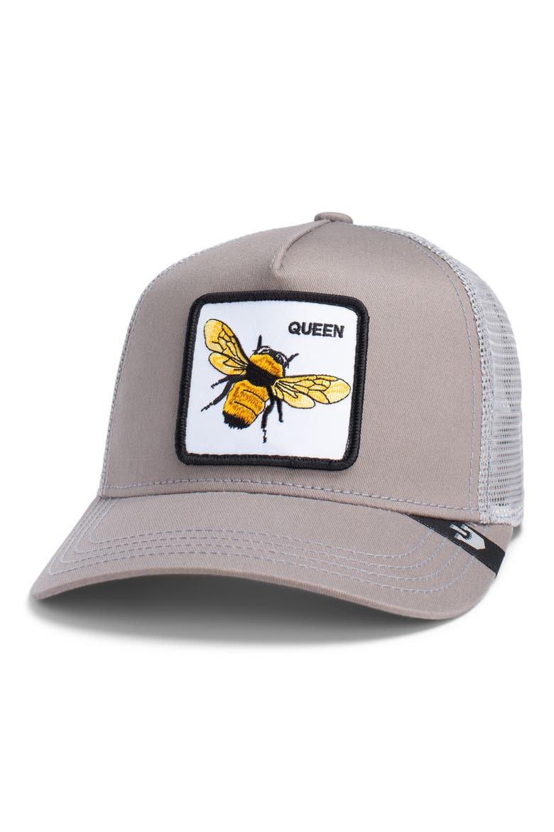 The Queen of Bees Snapback Trucker Hat, Alternate, color, GREY