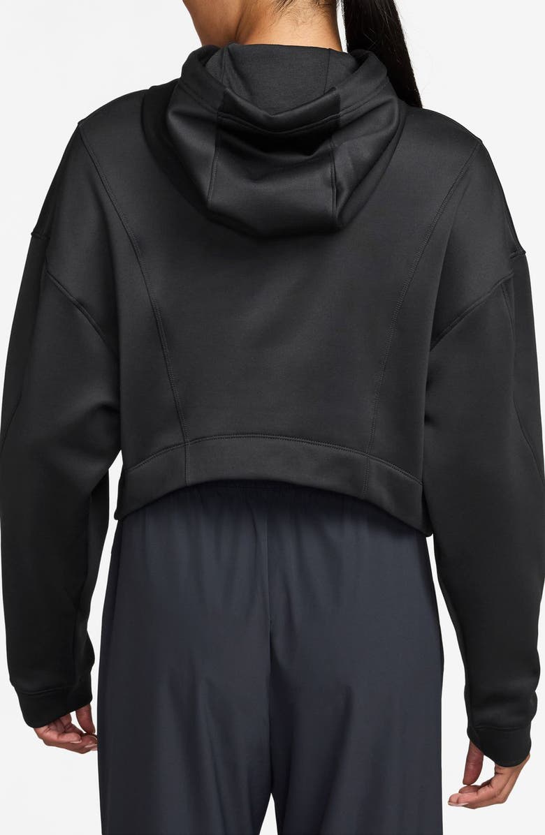 Nike Pro Therma-FIT Fleece Hoodie, Alternate, color, Black/ White