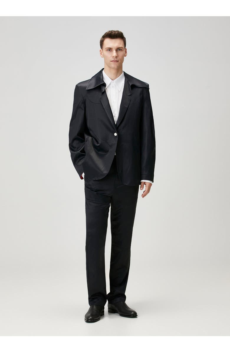 PCFG Linen & Cotton Blend Shiny Woven Regular Fit Pant, Alternate, color, Black