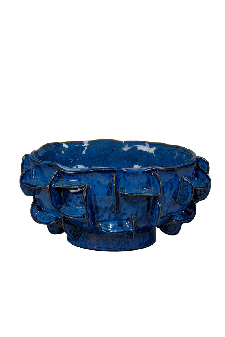 Helios Ceramic Decorative Bowl, Main, color, Cobalt Blue