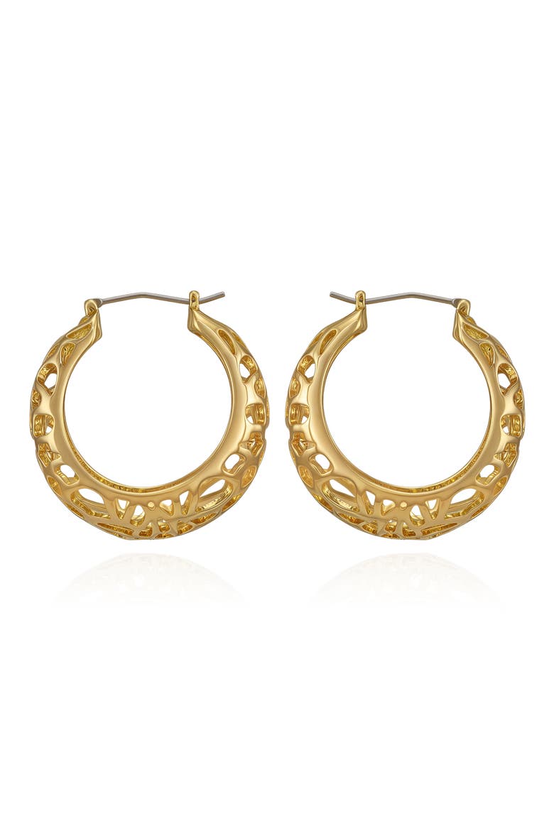 30mm Openwork Hoop Earrings, Alternate, color, GOLD TONE