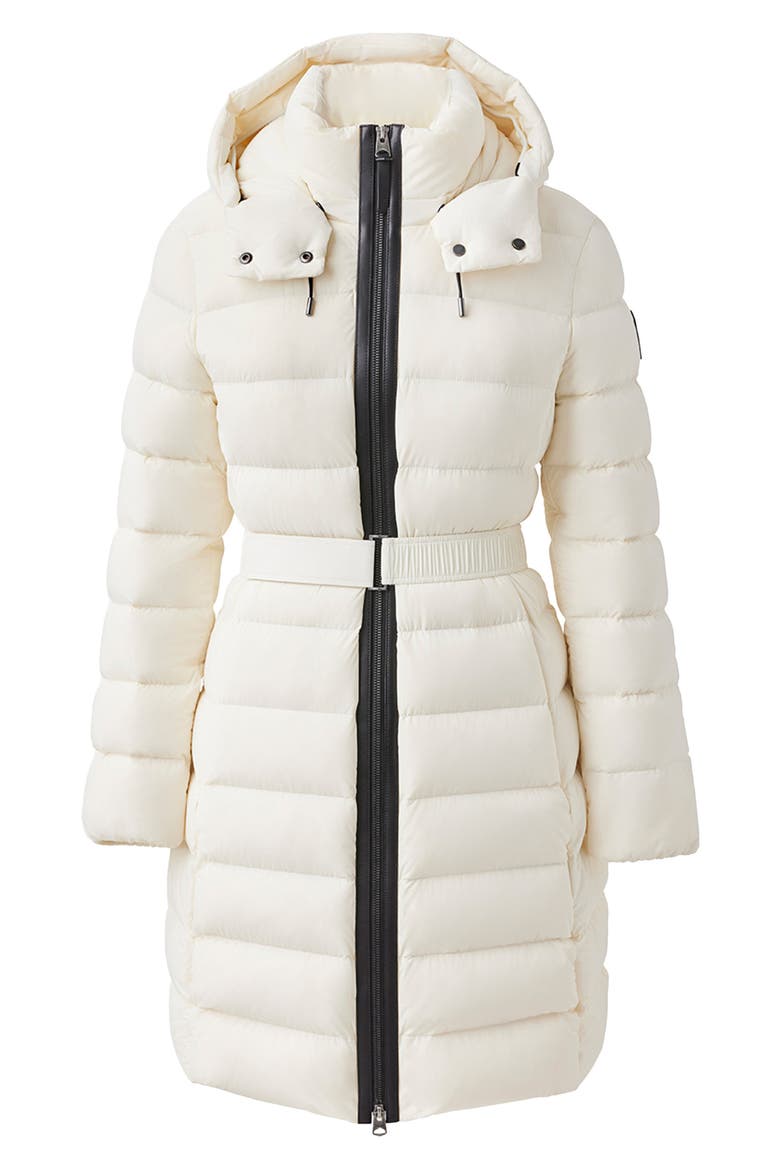 Ashley Water Resistant Down & Feather Coat, Alternate, color, CREAM