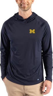 Cutter & Buck Men's Cutter & Buck Navy Michigan Wolverines Prospect Recycled Featherlight Stretch Hoodie