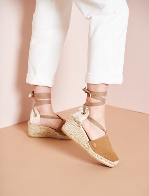 Viscata Fosca Suede Espadrille Wedges In Camel