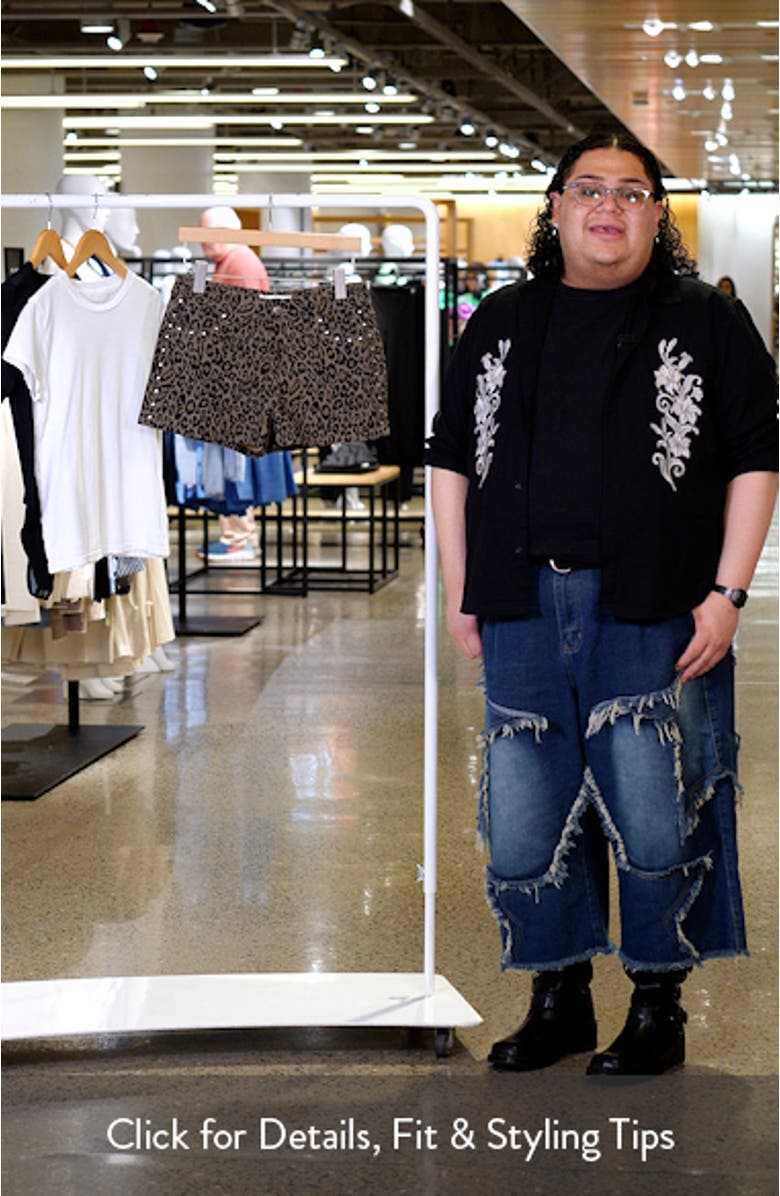 Bali Leopard Print Denim Shorts, sales video thumbnail