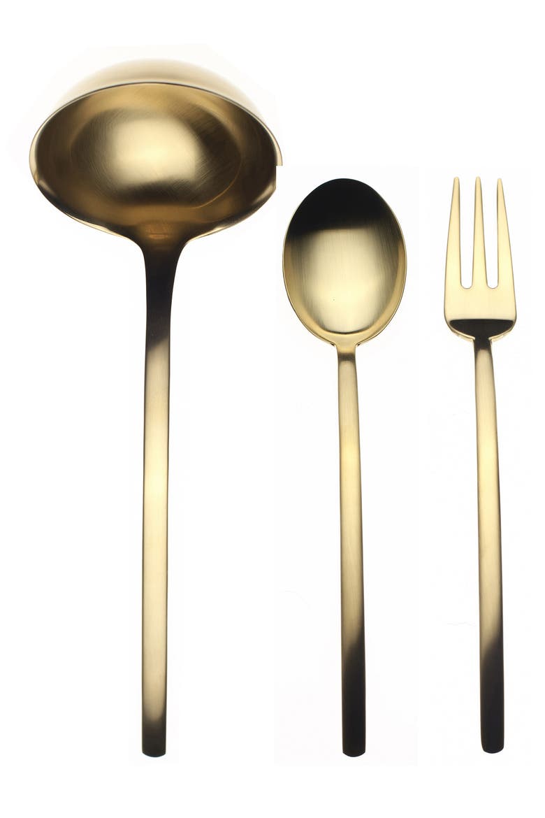 3-Piece Serving Set, Main, color, GOLD