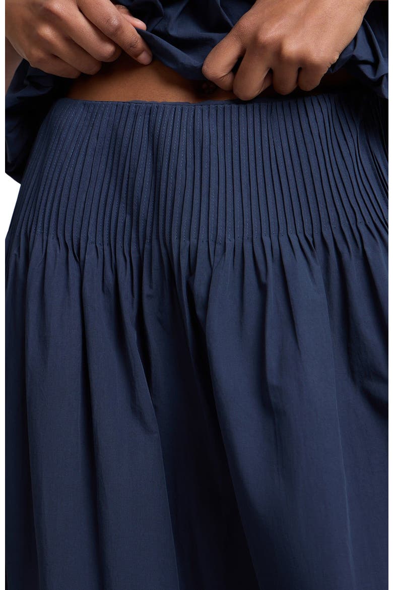 Full Pintuck Skirt, Alternate, color, Noir Navy