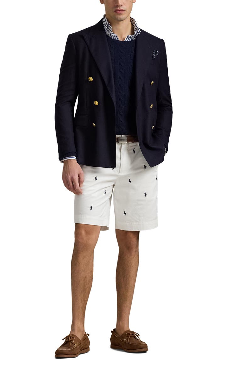Classic Fit Newport Shorts, Alternate, color, WHITE W/ AO NAVY PP