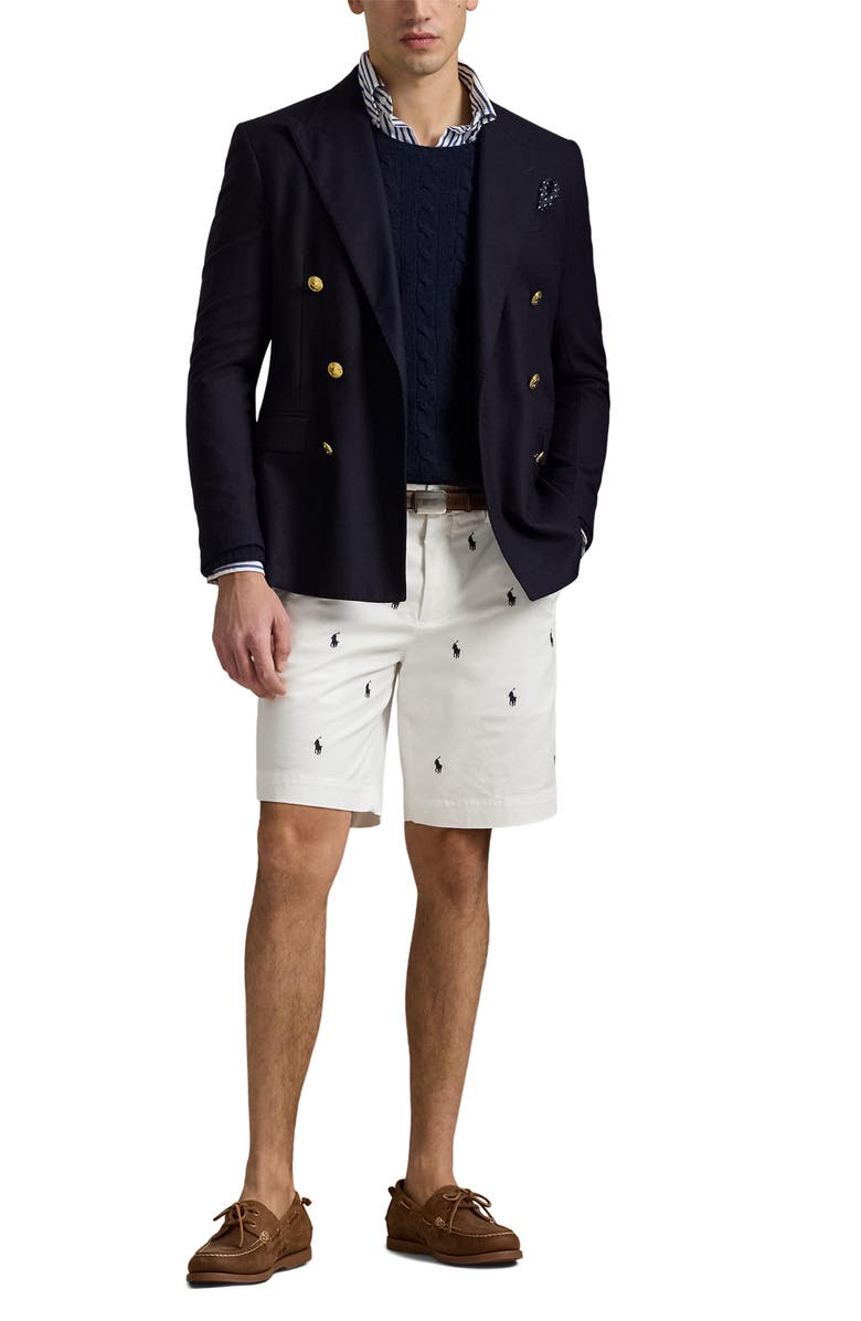 Polo Ralph Lauren Classic Fit Newport Shorts, Alternate, color, White W/ Ao Navy Pp
