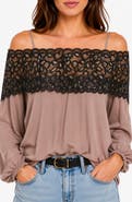 BLUEGREY Banded Lace Off the Shoulder Tunic