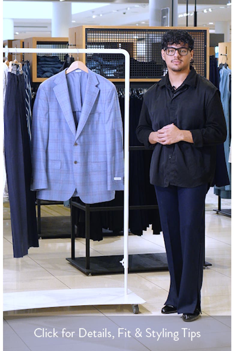 Hyperlight Soft Light Blue Plaid Wool & Silk Blend Sport Coat video