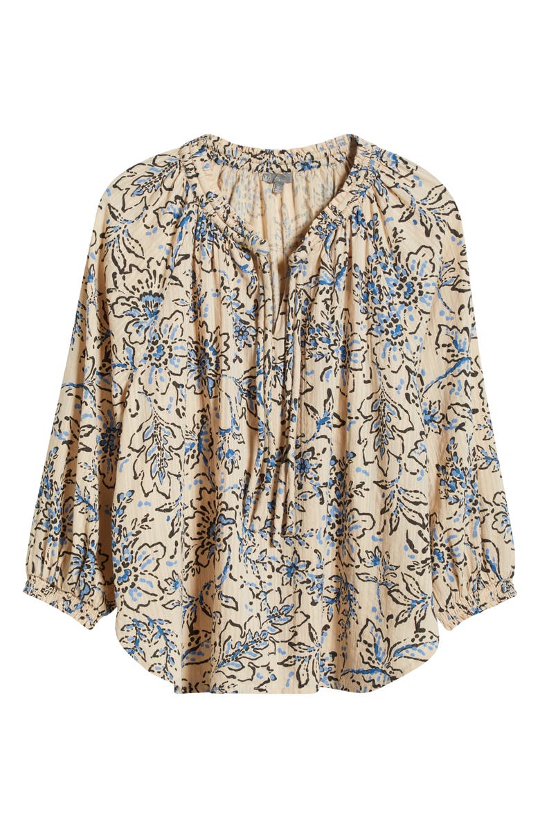 Wit & Wisdom Floral Cotton Peasant Top, Alternate, color, 