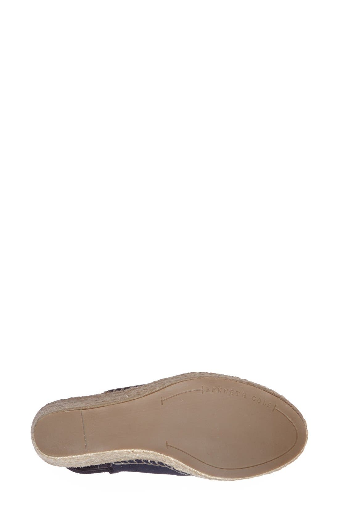 New York 'Olivia' Espadrille Wedge Sandal, Alternate, color, NAVY