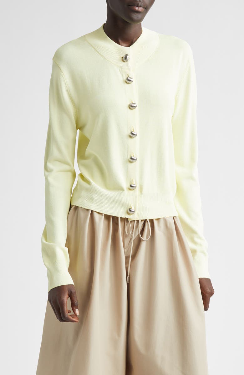 Brandon Maxwell The Aubrey Cardigan, Main, color, Lemon Ice