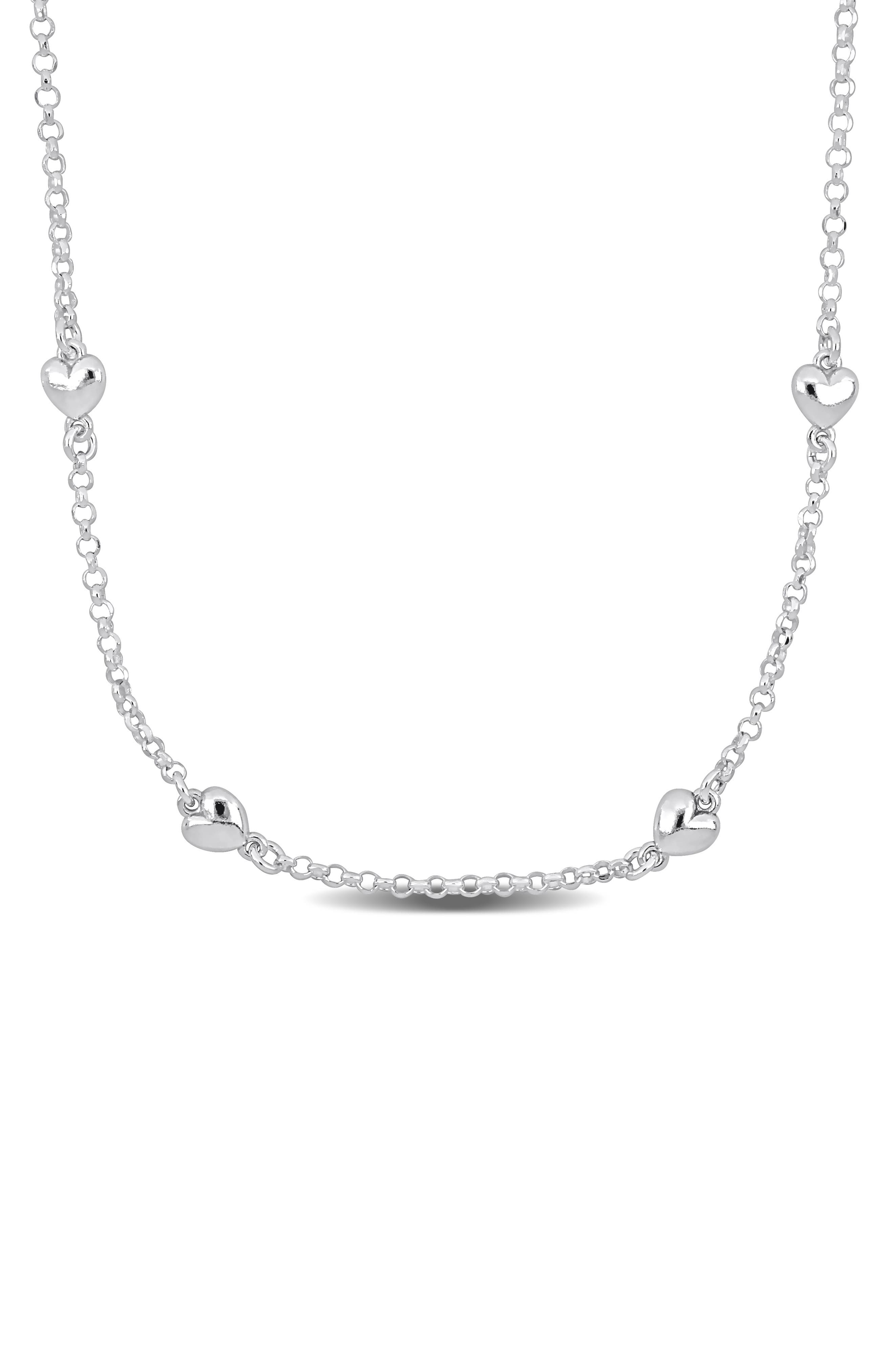 DELMAR Heart Station Chain Necklace