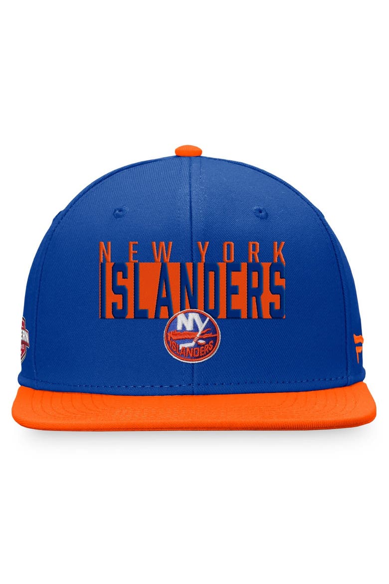 Men's Fanatics Branded Royal/Orange New York Islanders Fundamental Colorblocked Snapback Hat, Alternate, color, Royal