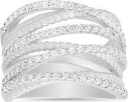 Queen Jewels Cubic Zirconia Twisted Crossover Ring
