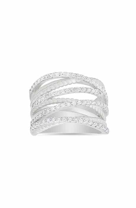 Queen Jewels Cubic Zirconia Twisted Crossover Ring