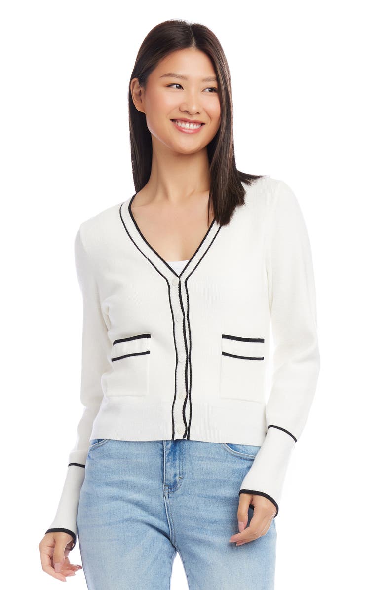 Karen Kane Contrast Trim Cardigan, Alternate, color,
