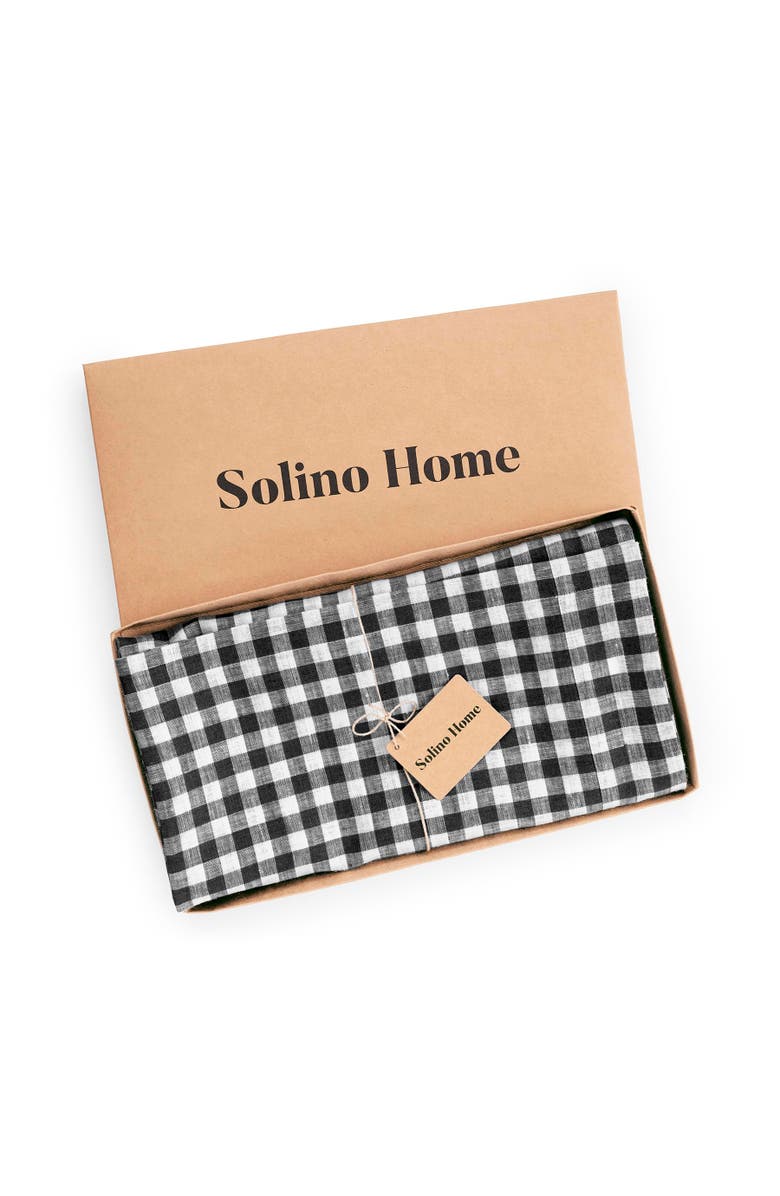 Solino Home Linen Tablecloth - Gingham Check, Alternate, color, Black
