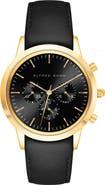 Alfred Sung Chronograph Leather Strap Watch, 42mm