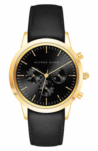 Chronograph Leather Strap Watch, 42mm