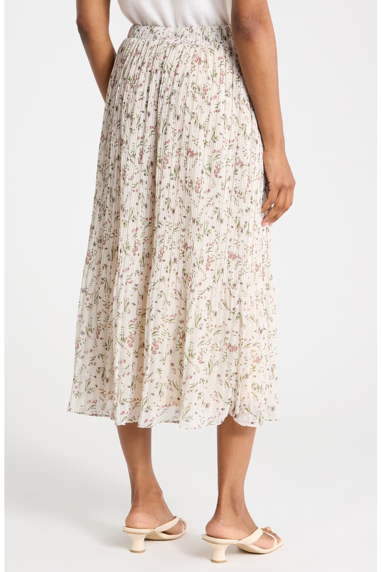 Ditsy Floral Pleated Skirt, Alternate, color, IVORY FLORAL