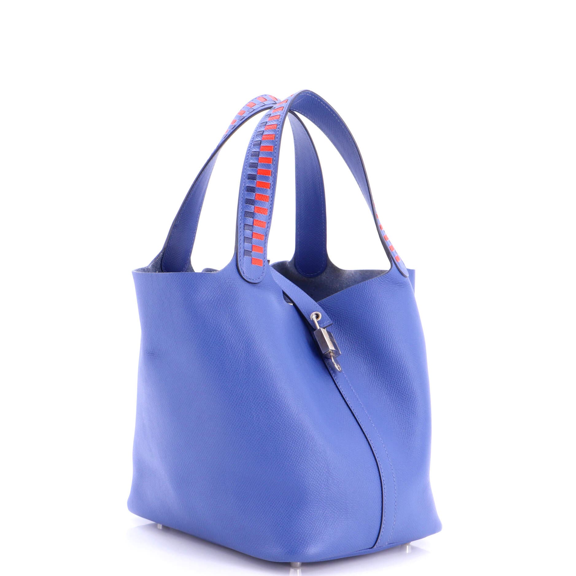 Picotin Lock Bag Tressage Epsom MM, Alternate, color, Blue