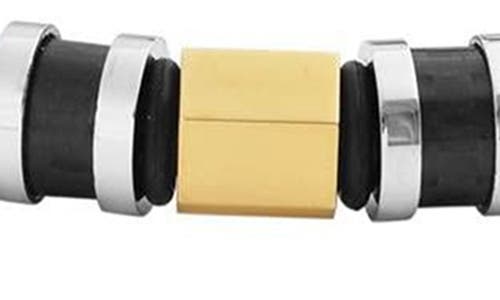 Geoffrey Beene Stainless Steel Ornaments Leather Bracelet