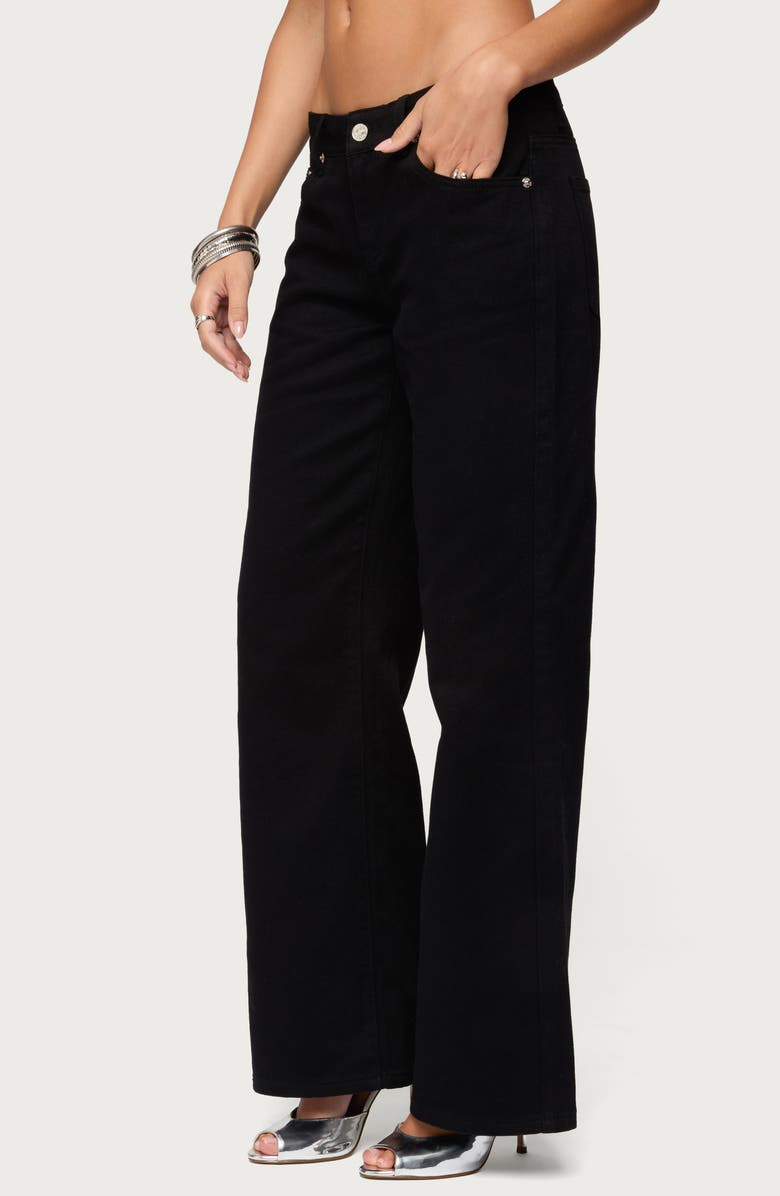 EDIKTED Roman Low Rise Slouchy Jeans, Alternate, color, Black