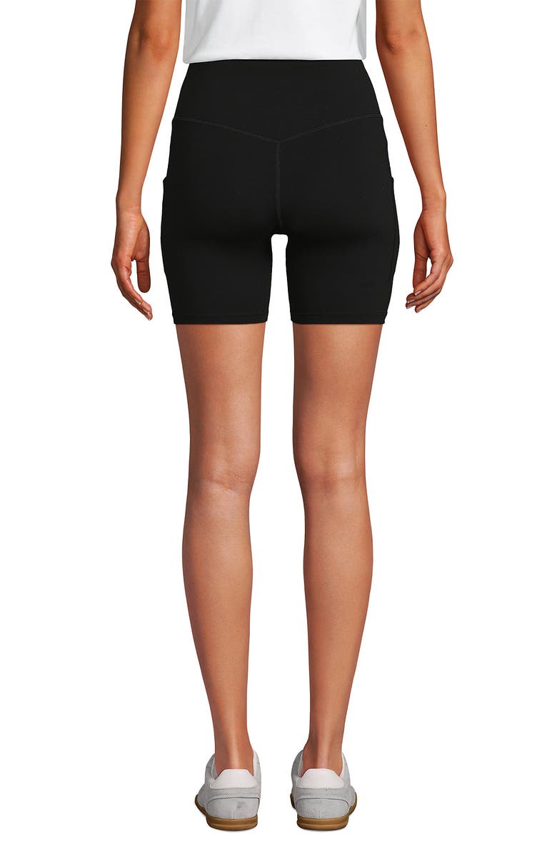 Lands' End Active High Impact 7" Pocket Bike Shorts, Alternate, color, Black
