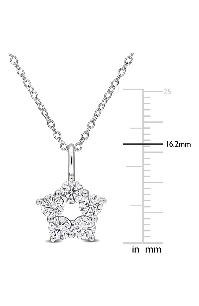 Created Forever Sterling Silver Lab Grown Diamond Star Pendant Necklace, Alternate, color, White
