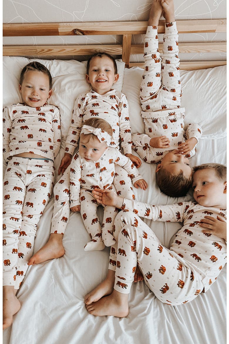 x 'The Very Hungry Caterpillar™' Fitted Organic Cotton Two-Piece Pajamas, Alternate, color, BROWN BEAR