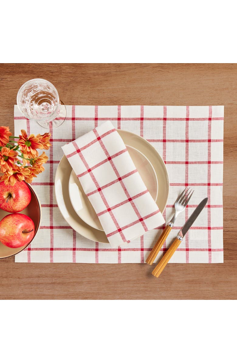 Solino Home Linen Placemats - Windowpane, 14" x 19", Alternate, color, 