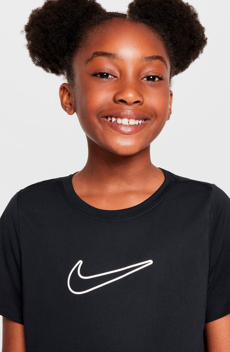 Nike Kids' Swoosh Graphic T-Shirt, Alternate, color, Black/ White