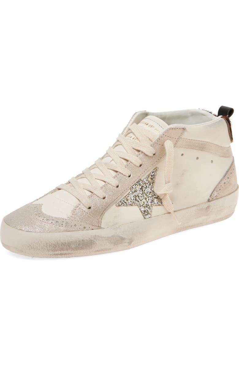Golden Goose Mid Star Sneaker, Main, color, White/ Platinum/ Leo