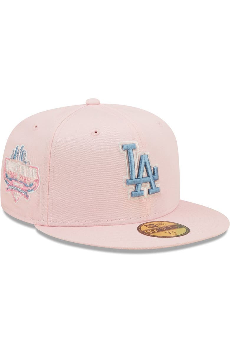 New Era Men's New Era Pink/Sky Blue Los Angeles Dodgers Dodger Stadium 40th Anniversary Undervisor 59FIFTY Fitted Hat, Main, color,