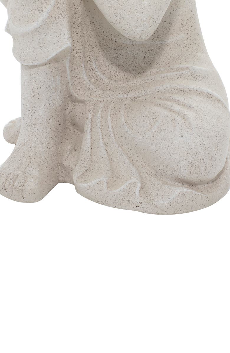 GINGER BIRCH STUDIO Gray Magnesium Oxide Traditional Buddha Garden Sculpture, Alternate, color, 
