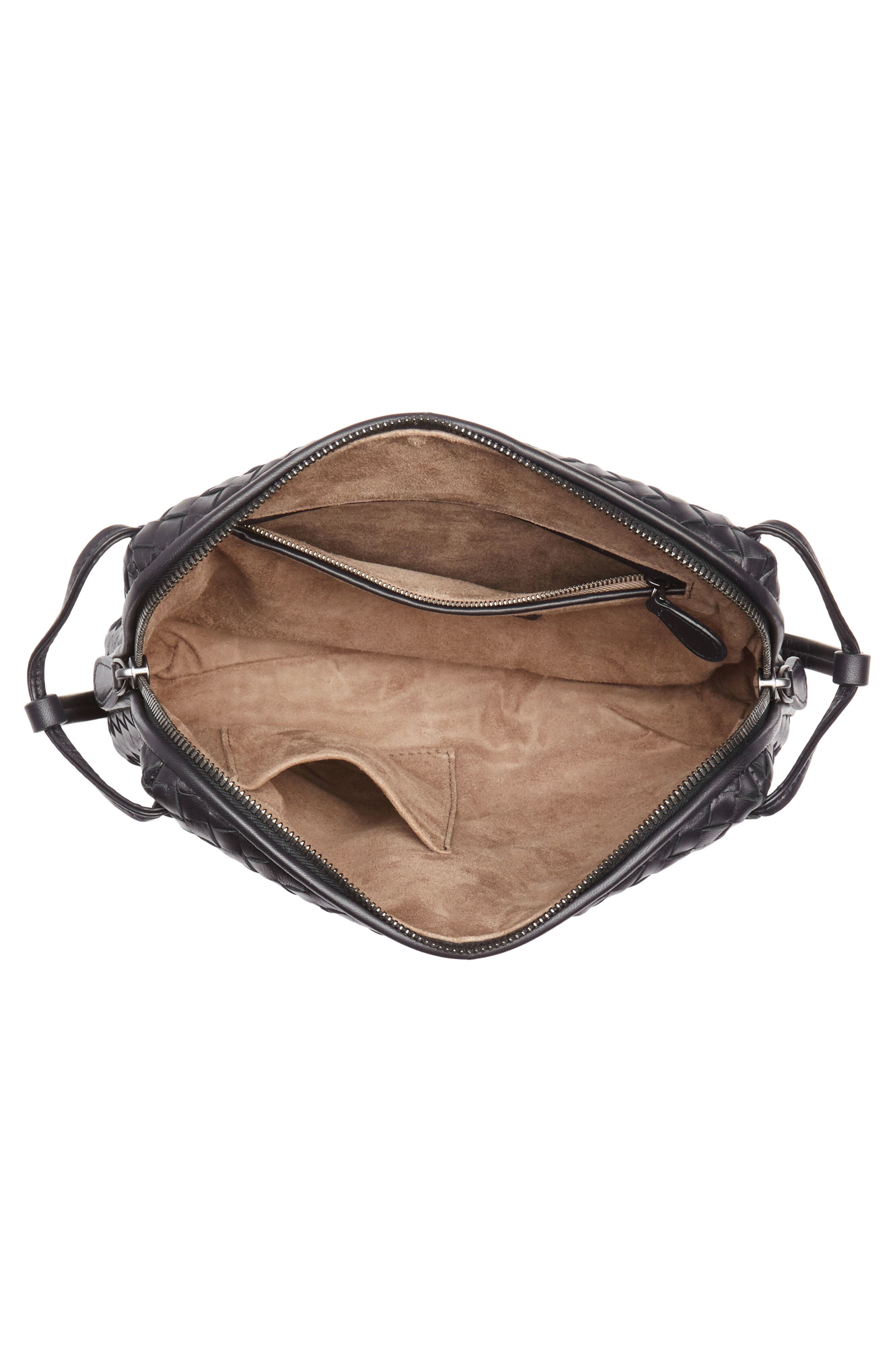 Nodini Woven Leather Crossbody Bag, Alternate, color, NERO