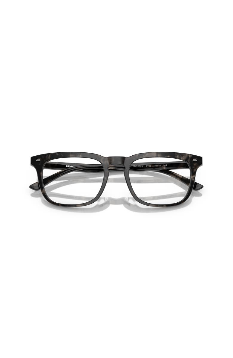 Brooks Brothers 53mm Rectangle optical glasses, Alternate, color, Tortoise/ Black