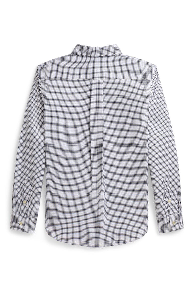 Kids' Performance Oxford Long Sleeve Button-Down Shirt, Alternate, color, WHITE OLIVE MULTI