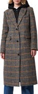 Bernardo Plaid Coat with Hooded Bib
