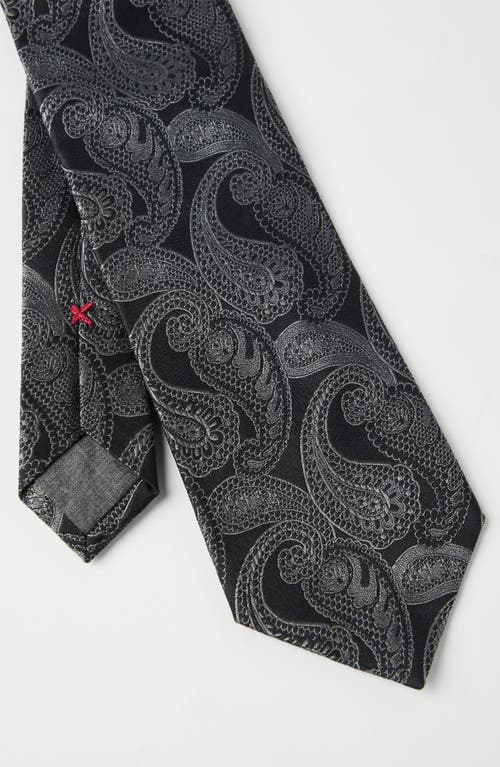 Brunello Cucinelli Silk Tie With Pattern In Medium Grey