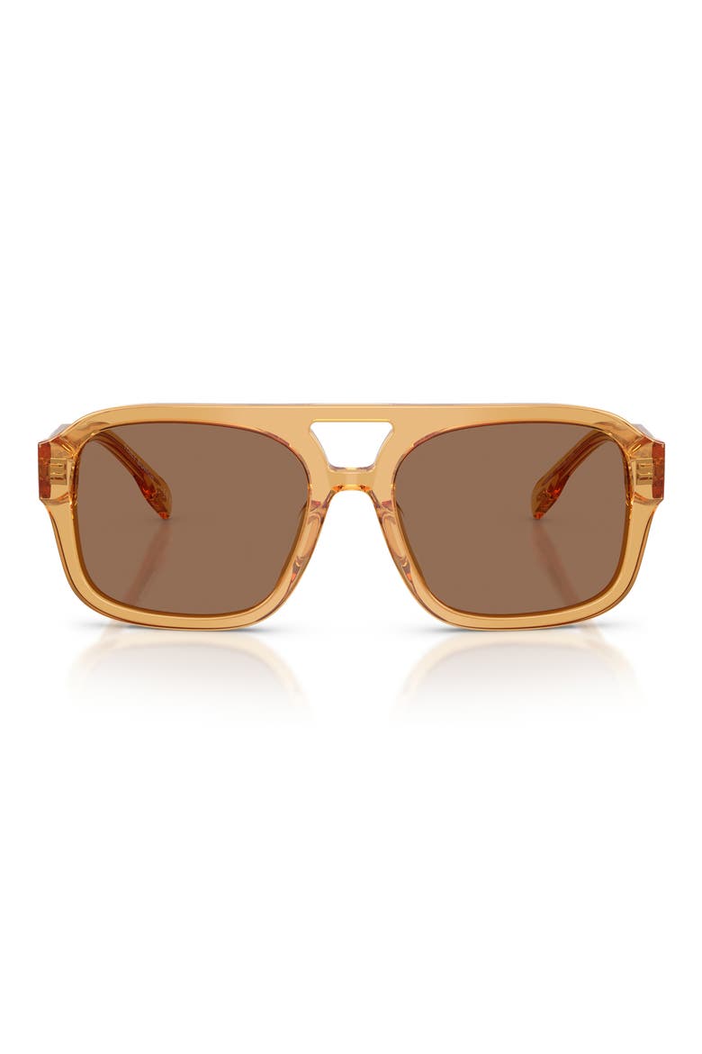 53mm Gradient Pilot Sunglasses, Main, color, YELLOW BROWN / SOLID BROWN